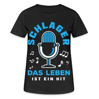 Schlager Das Leben Ist Ein Hit Musik Spruch - Frauen T-Shirt atmungsaktiv - Schwarz - Vorne - AI Model Female 172 light (172cm)