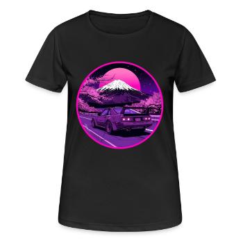 Fuji Nights — Rotary Coupe at Sacred Mountain - Women's Breathable T-Shirt - black - Front - AI Model Female 172 light (172cm)