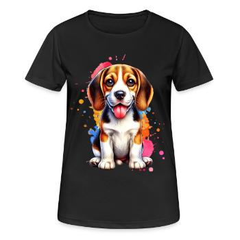 Cadeau Beagle - T-shirt respirant Femme - noir - Devant - AI Model Female 172 light (172cm)