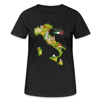 Maglietta Italia Vintage Mappa d’Italia con Tee - T-shirt respirant Femme - noir - Devant - AI Model Female 172 light (172cm)