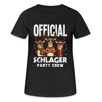Official Schlager Party Crew Rentiere Festival - Frauen T-Shirt atmungsaktiv - Schwarz - Vorne - AI Model Female 172 light (172cm)