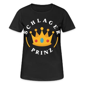 Schlager Prinz Krone Party Festival Konzert Outfit - Frauen T-Shirt atmungsaktiv - Schwarz - Vorne - AI Model Female 172 light (172cm)