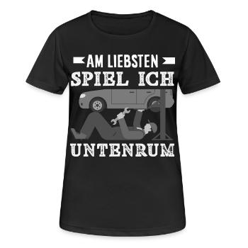 Am Liebsten Spiel Ich Untenrum Kfz Schrauber - Frauen T-Shirt atmungsaktiv - Schwarz - Vorne - AI Model Female 172 light (172cm)