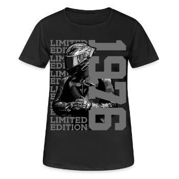 ÉDITION LIMITÉE 1976 MOTOCYCLETTE 50E ANNIVERSAIRE - T-shirt respirant Femme - noir - Devant - AI Model Female 172 light (172cm)