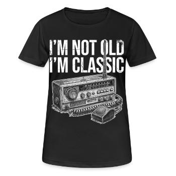 Pas vieux, je suis la radio classique - T-shirt respirant Femme - noir - Devant - AI Model Female 172 light (172cm)