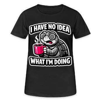 Je n’ai aucune idée de la façon dont la tortue est drôle de Coffee - T-shirt respirant Femme - noir - Devant - AI Model Female 172 light (172cm)