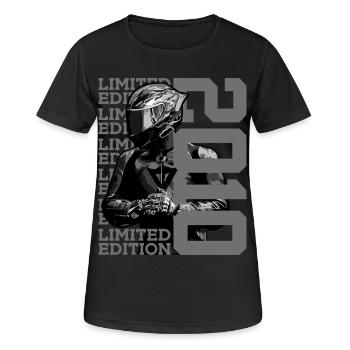 ÉDITION LIMITÉE 2010 ANNIVERSAIRE MOTOCYCLETTE 16E - T-shirt respirant Femme - noir - Devant - AI Model Female 172 light (172cm)