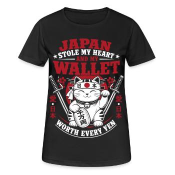 Japan Stole My Heart And My Wallet - Frauen T-Shirt atmungsaktiv - Schwarz - Vorne - AI Model Female 172 light (172cm)
