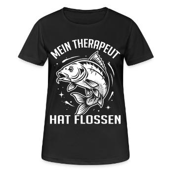 Therapeut Flossen - Frauen T-Shirt atmungsaktiv - Schwarz - Vorne - AI Model Female 172 light (172cm)