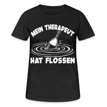 Angler Humor - Frauen T-Shirt atmungsaktiv - Schwarz - Vorne - AI Model Female 172 light (172cm)