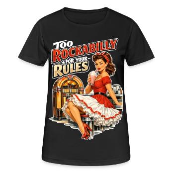 Pin-Up Rockabilly : style rétro de diner des années 50 - T-shirt respirant Femme - noir - Devant - AI Model Female 172 light (172cm)