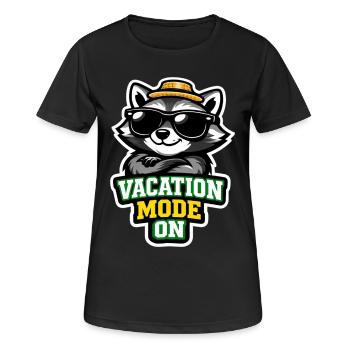 Vacation Mode On Raccoon Summer Vacationers - Women's Breathable T-Shirt - black - Front - AI Model Female 172 light (172cm)