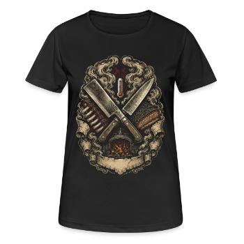 Concours de BBQ - T-shirt respirant Femme - noir - Devant - AI Model Female 172 light (172cm)