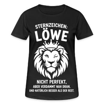 Sternzeichen Löwe Geschenk lustig lustiger Spruch - Frauen T-Shirt atmungsaktiv - Schwarz - Vorne - AI Model Female 172 light (172cm)