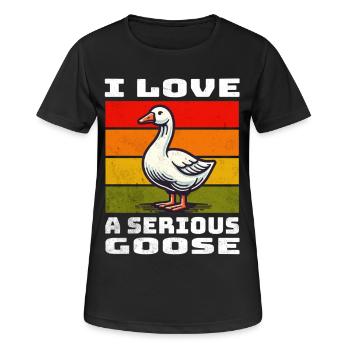 Goose Gans - Frauen T-Shirt atmungsaktiv - Schwarz - Vorne - AI Model Female 172 light (172cm)