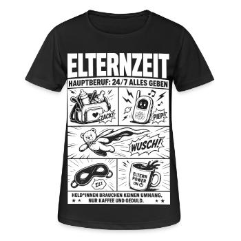 Elternzeit Hauptberuf 24/7 Alles Geben - Frauen T-Shirt atmungsaktiv - Schwarz - Vorne - AI Model Female 172 light (172cm)