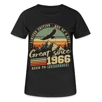 Rétro vintage vintage anniversaire 1966 - T-shirt respirant Femme - noir - Devant - AI Model Female 172 light (172cm)