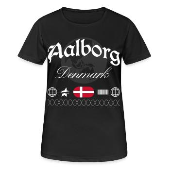 Aalborg Dänemark Streetwear Reise Souvenir - Frauen T-Shirt atmungsaktiv - Schwarz - Vorne - AI Model Female 172 light (172cm)