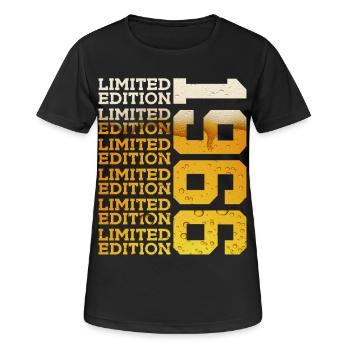 BIÈRE ÉDITION LIMITÉE 1966 60E ANNIVERSAIRE - T-shirt respirant Femme - noir - Devant - AI Model Female 172 light (172cm)