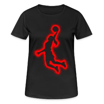 Basketball Players Kids Women Girls Basketball - Women's Breathable T-Shirt - black - Front - AI Model Female 172 light (172cm)