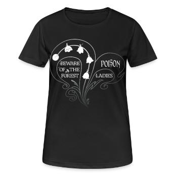 Beauté Blanche Vénéneuse - Millésime du Muguet-de-Vallée - T-shirt respirant Femme - noir - Devant - AI Model Female 172 light (172cm)