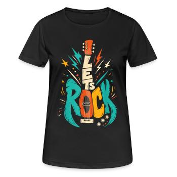 Rock Guitar Burst Artwork - Frauen T-Shirt atmungsaktiv - Schwarz - Vorne - AI Model Female 172 light (172cm)