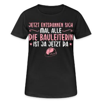 Alle Entspannen Die Bauleiterin ist da - Frauen T-Shirt atmungsaktiv - Schwarz - Vorne - AI Model Female 172 light (172cm)