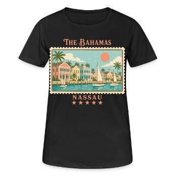 Bahamas Nassau Vintage Reisemarke - Frauen T-Shirt atmungsaktiv - Schwarz - Vorne - AI Model Female 172 light (172cm)