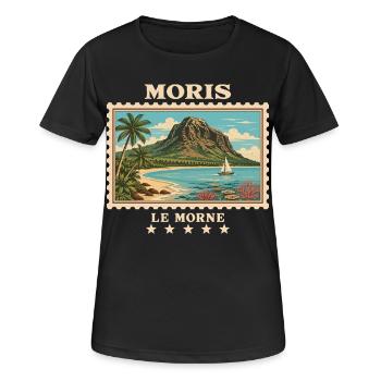Mauritius Le Morne Vintage Reisemarke - Frauen T-Shirt atmungsaktiv - Schwarz - Vorne - AI Model Female 172 light (172cm)