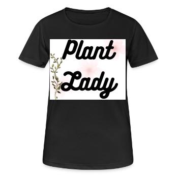Écriture botanique de la Dame des Plantes - T-shirt respirant Femme - noir - Devant - AI Model Female 172 light (172cm)