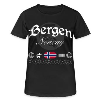 Souvenir de voyage Bergen Norway Streetwear - T-shirt respirant Femme - noir - Devant - AI Model Female 172 light (172cm)