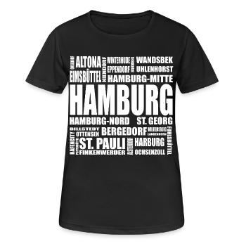 Hamburg auf einen Blick – von Altona bis Wandsbek - Frauen T-Shirt atmungsaktiv - Schwarz - Vorne - AI Model Female 172 light (172cm)