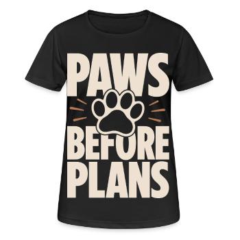 Paws Before Plans Dog Love - Women's Breathable T-Shirt - black - Front - AI Model Female 172 light (172cm)
