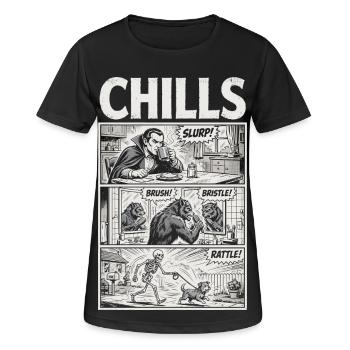 Chills Horror Monstre de bande dessinée Vie quotidienne - T-shirt respirant Femme - noir - Devant - AI Model Female 172 light (172cm)