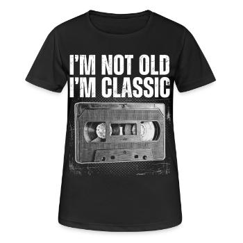 Nicht alt, ich bin klassische Kassette - Frauen T-Shirt atmungsaktiv - Schwarz - Vorne - AI Model Female 172 light (172cm)