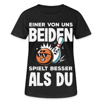 Einer Spielt Besser Bowling - Frauen T-Shirt atmungsaktiv - Schwarz - Vorne - AI Model Female 172 light (172cm)