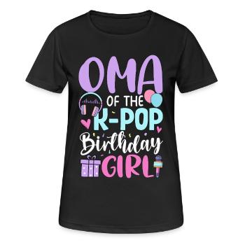 Oma de la fille d’anniversaire K-Pop - T-shirt respirant Femme - noir - Devant - AI Model Female 172 light (172cm)