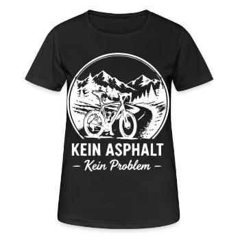 Kein Asphalt Kein Problem - Frauen T-Shirt atmungsaktiv - Schwarz - Vorne - AI Model Female 172 light (172cm)