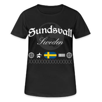 Sundsvall Sweden Streetwear Travel Souvenir - Women's Breathable T-Shirt - black - Front - AI Model Female 172 light (172cm)