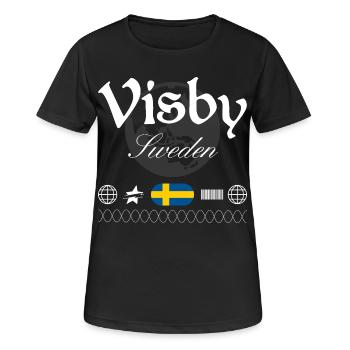 Souvenir de voyage Visby Sweden Streetwear - T-shirt respirant Femme - noir - Devant - AI Model Female 172 light (172cm)