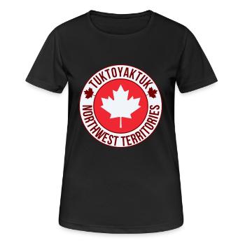 Tuktoyaktuk Northwest Territories Maple Emblem - Women's Breathable T-Shirt - black - Front - AI Model Female 172 light (172cm)