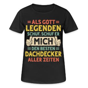 Dachdecker - Frauen T-Shirt atmungsaktiv - Schwarz - Vorne - AI Model Female 172 light (172cm)