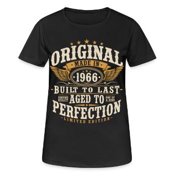 Cadeau d’anniversaire vintage original de 1966 - T-shirt respirant Femme - noir - Devant - AI Model Female 172 light (172cm)