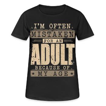 Pris Pour Un Adulte Humour Âge Rétro - T-shirt respirant Femme - noir - Devant - AI Model Female 172 light (172cm)