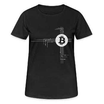 Bitcoin Circuitry Emblem - Women's Breathable T-Shirt - black - Front - AI Model Female 172 light (172cm)