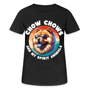 Expressions amusantes du chowchow - T-shirt respirant Femme - noir - Devant - AI Model Female 172 light (172cm)