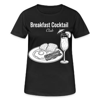 Breakfast Cocktail Club : brunch café bacon - T-shirt respirant Femme - noir - Devant - AI Model Female 172 light (172cm)