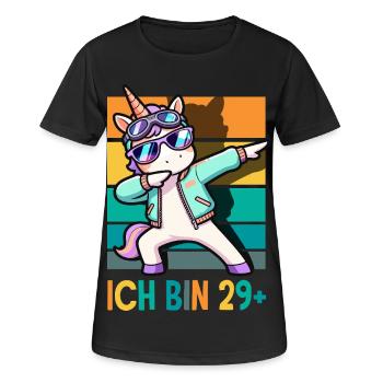 Ich Bin 29 Plus Einhorn Geburtstag - Frauen T-Shirt atmungsaktiv - Schwarz - Vorne - AI Model Female 172 light (172cm)