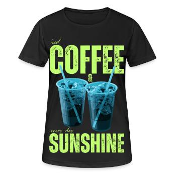 « Café glacé & soleil tous les jours » Café coloré - T-shirt respirant Femme - noir - Devant - AI Model Female 172 light (172cm)