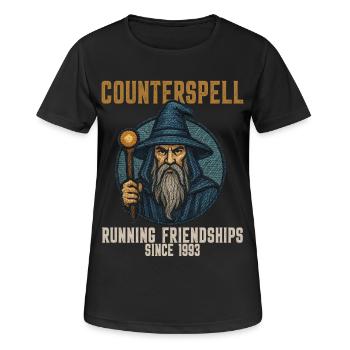 Counterspell Running Friendships Since 1993 - Women's Breathable T-Shirt - black - Front - AI Model Female 172 light (172cm)